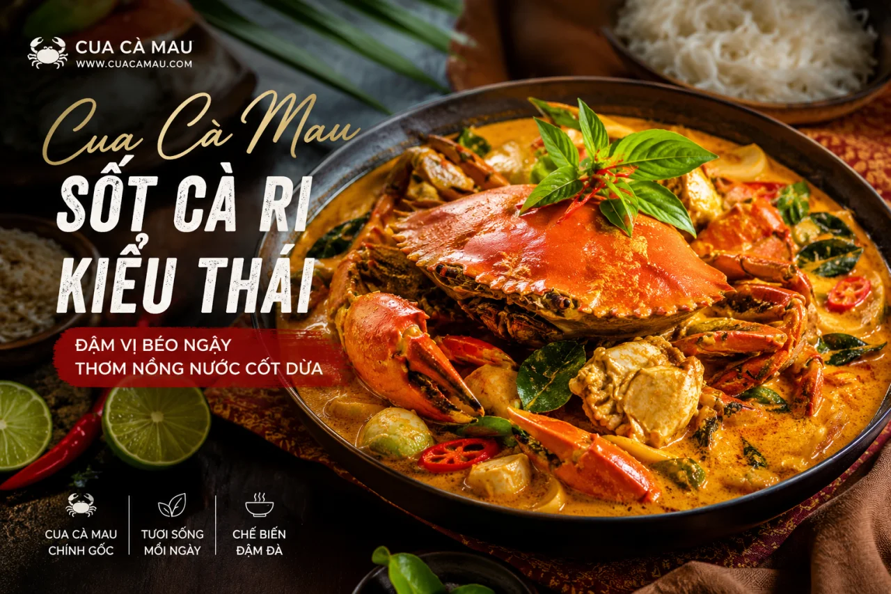 Cua C&agrave; Mau Sốt C&agrave; Ri Kiểu Th&aacute;i: Đậm Vị B&eacute;o Ngậy, Thơm Nồng Nước Cốt Dừa