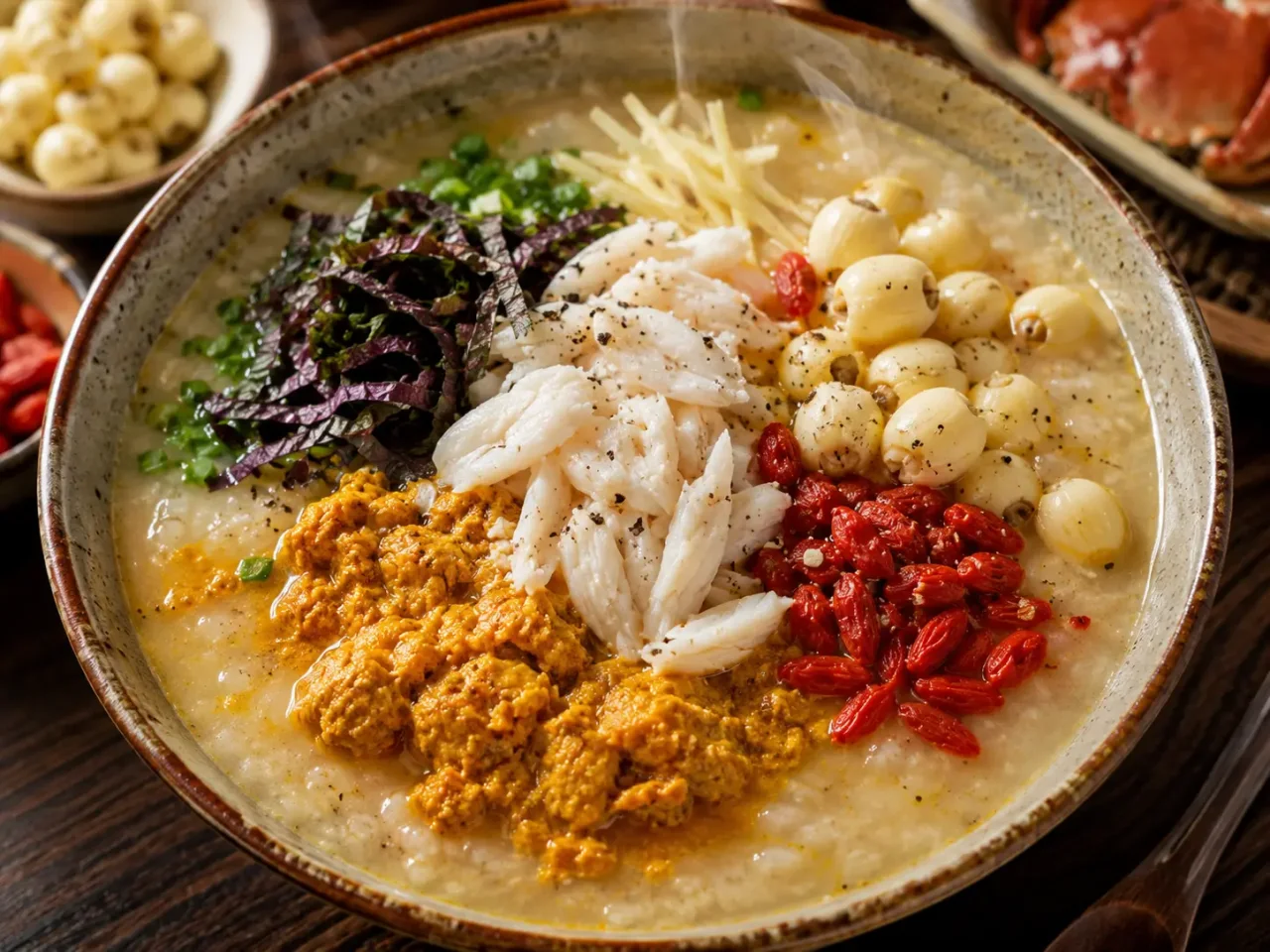 cháo cua hạt sen