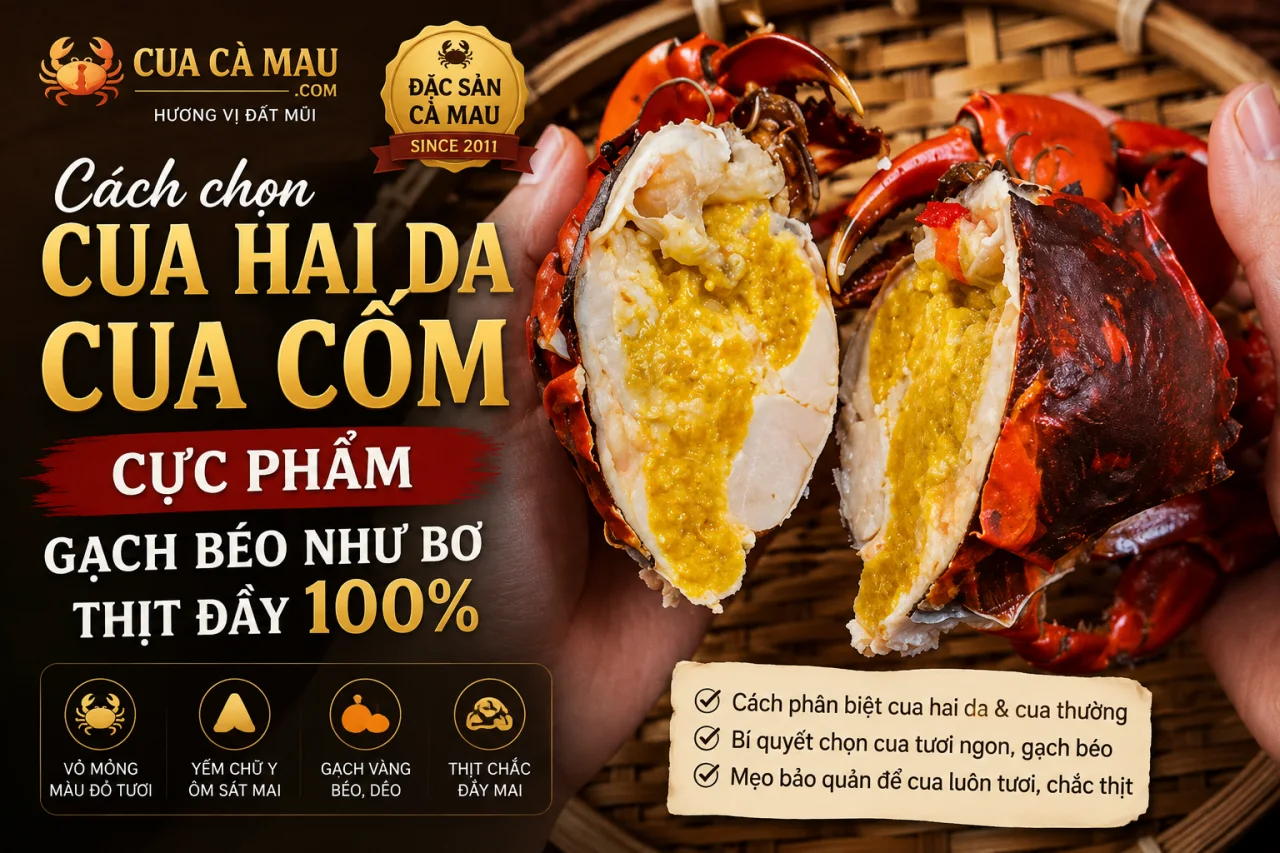 C&aacute;ch Chọn Cua Hai Da (Cua Cốm) Cực Phẩm: Gạch B&eacute;o Như Bơ, Thịt Đầy 100%