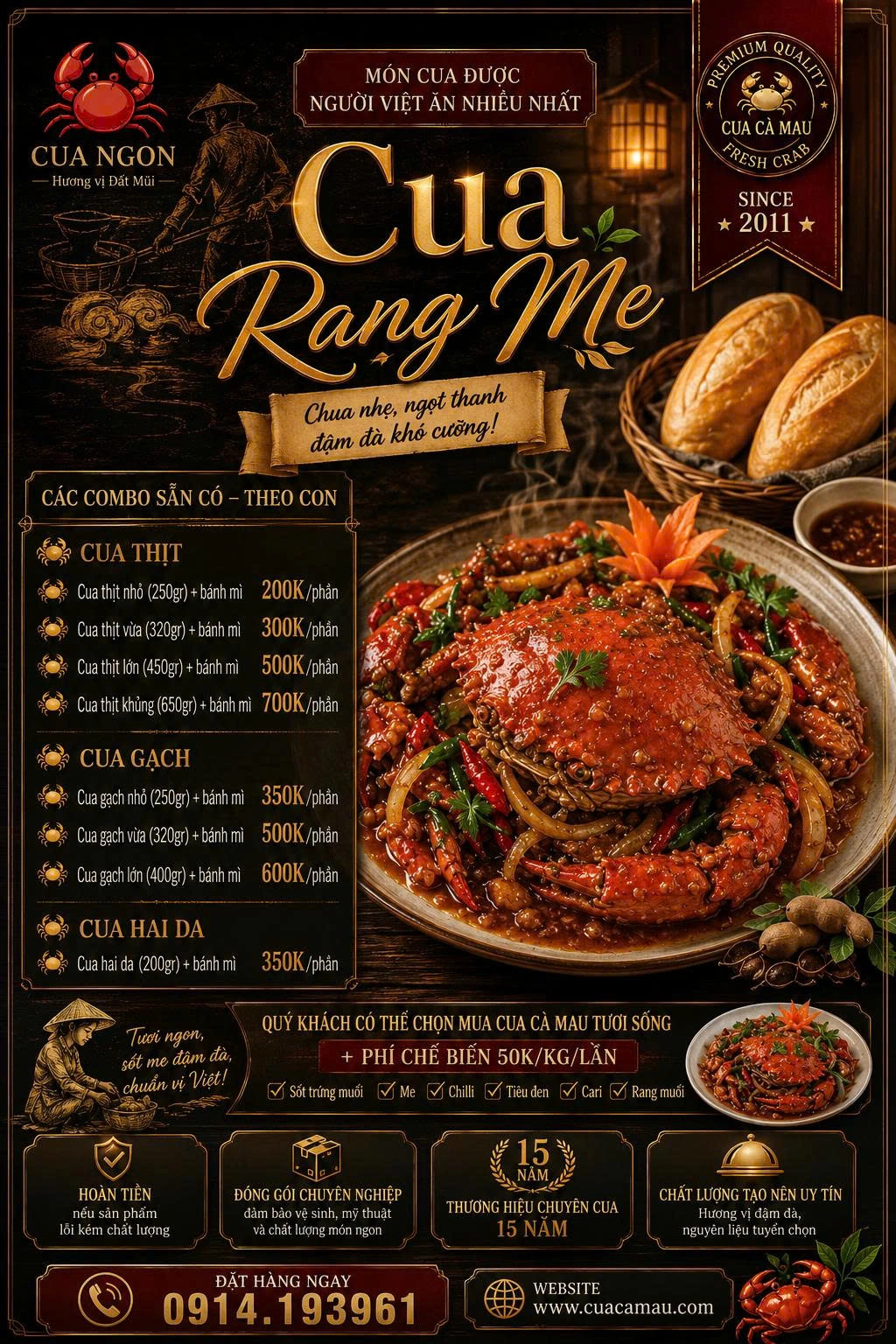 MENU CUA RANG ME QUAN CUA NGON