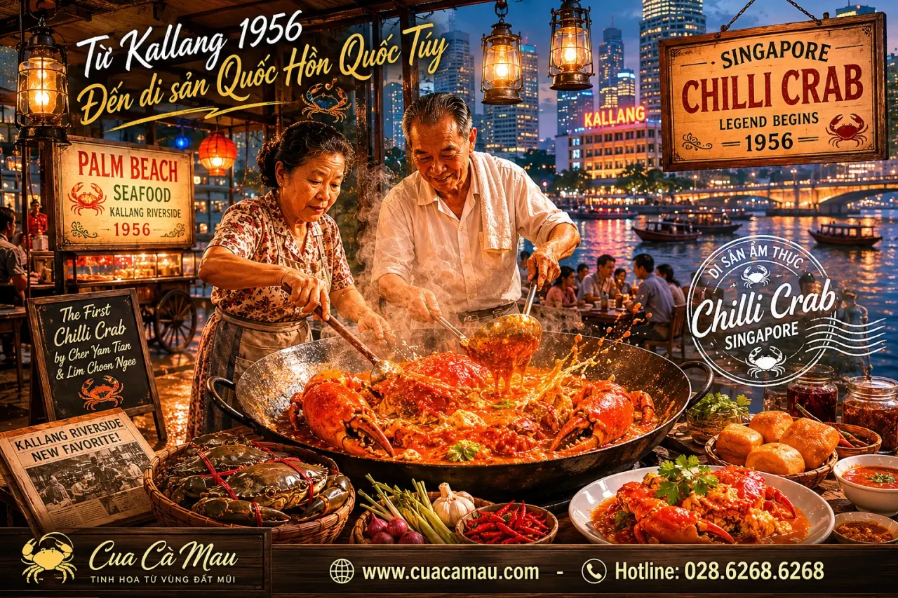 Cua C&agrave; Mau Sốt Singapore (Chilli Crab): Đậm Đ&agrave; Cay Ngọt Đậm Chất Đảo Quốc