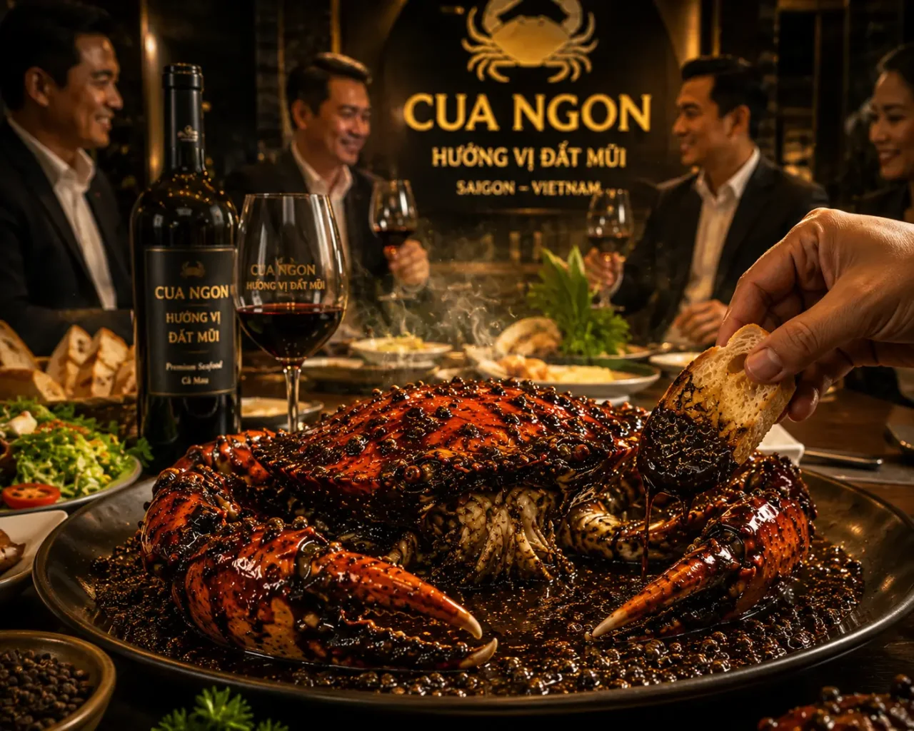 cua sốt tiêu đen quán cua  ngon sai gon