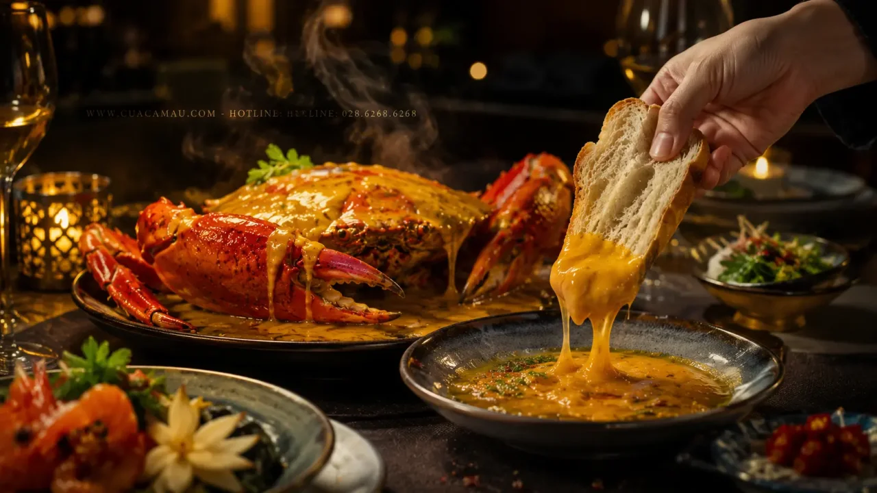 dining ritual of salted egg yolk crab