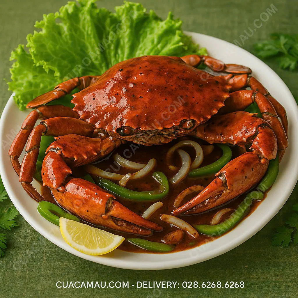 Cua Cà Mau sốt tiêu đen cay nồng đậm đà