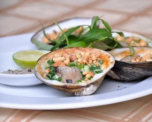 Vọp nướng mỡ hành Cà Mau