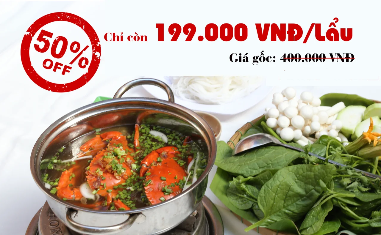 Chương trình ưu đãi hấp dẫn khi đặt lẩu cua Cà Mau tại Cua Ngon
