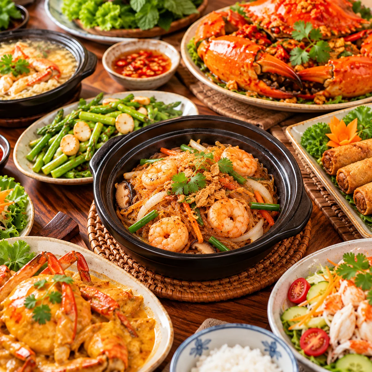 Stir-fried Glass Noodles with Shrimp