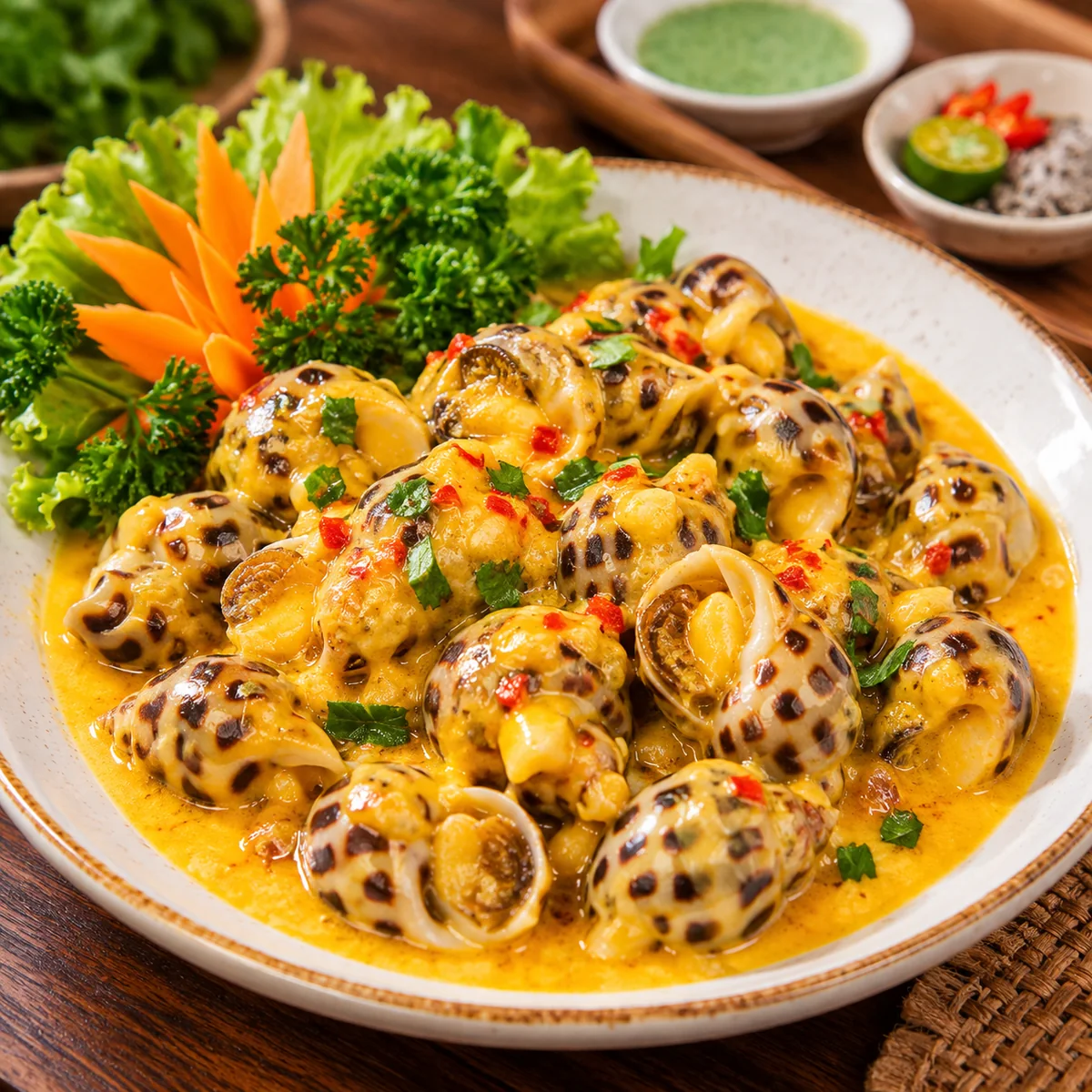 Babylon Snails with Salted Egg Sauce