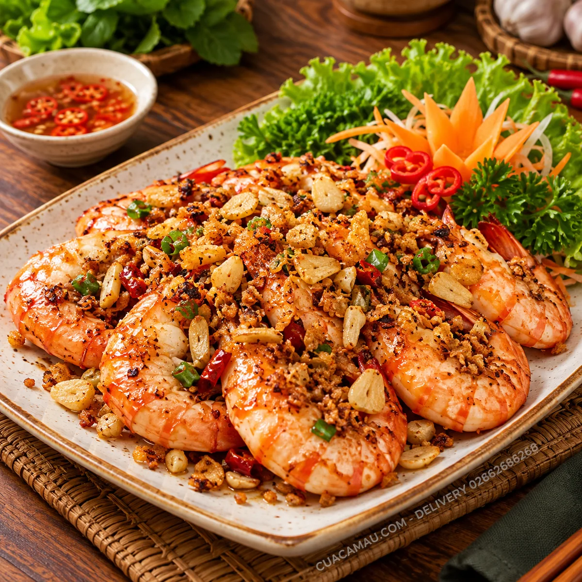 Salt-roasted Tiger Prawns
