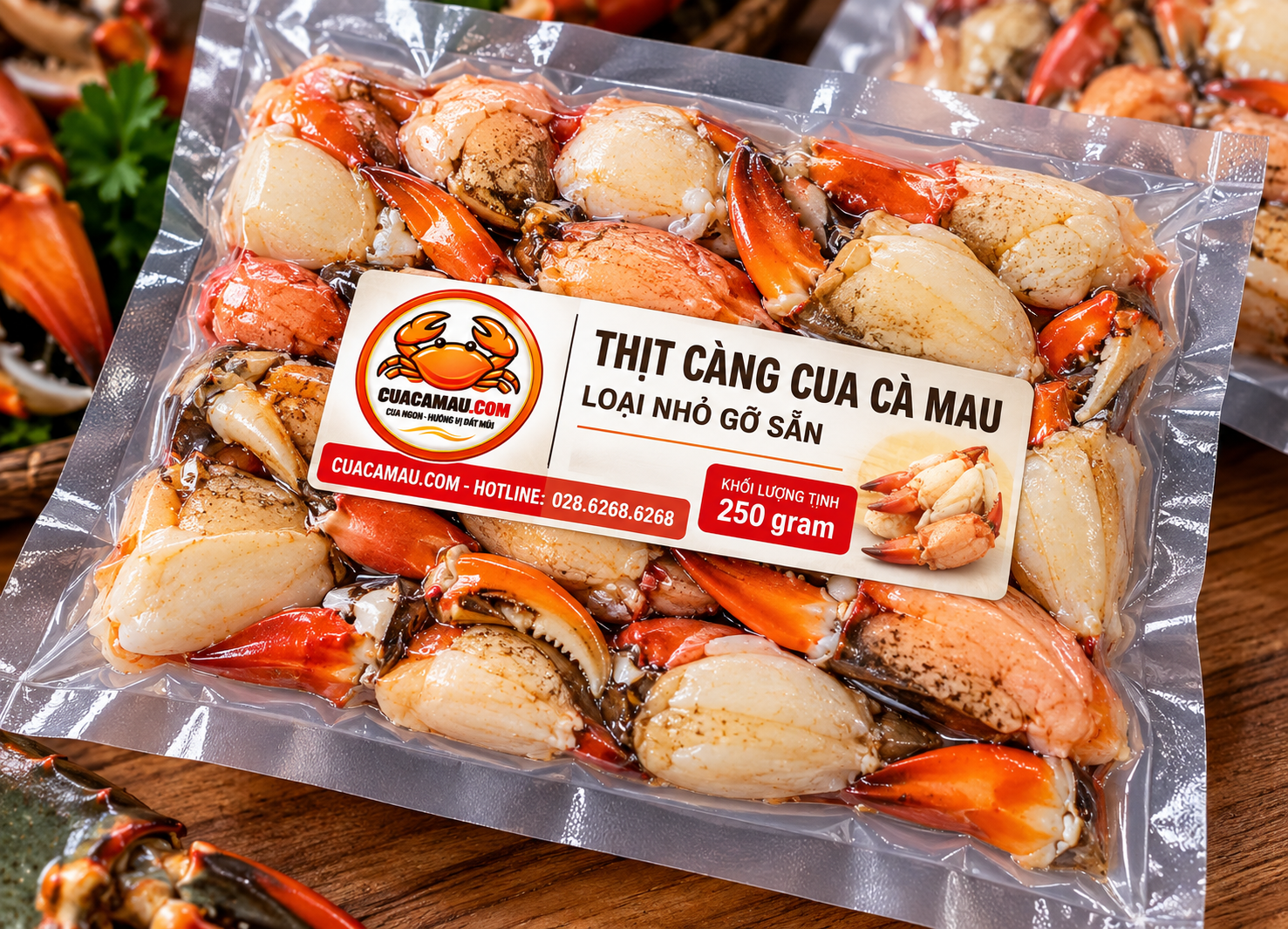 Thịt càng cua Cà Mau loại nhỏ gỡ sẵn